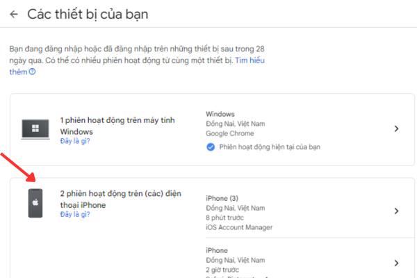 Dùng thiết bị liên kết để đăng xuất tài khoản gmail