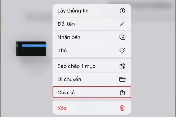 Giữ vào bản nhạc vừa lưu, sau đó chọn 