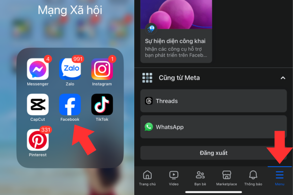 Hướng dẫn xóa Facebook trên iPhone - Bước 1