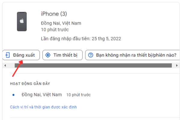 Thoát tài khoản Email từ thiết bị khác