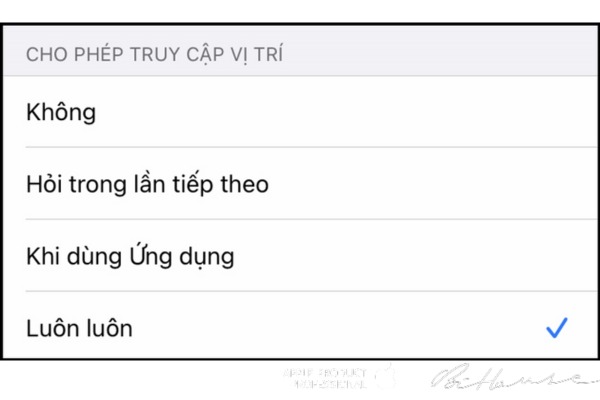 Áp dụng cách tắt vị trí trên iPhone cho ứng dụng không dùng 