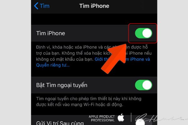 Bật tính năng tìm trên Iphone