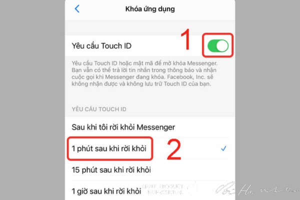 Bật yêu cầu Touch ID