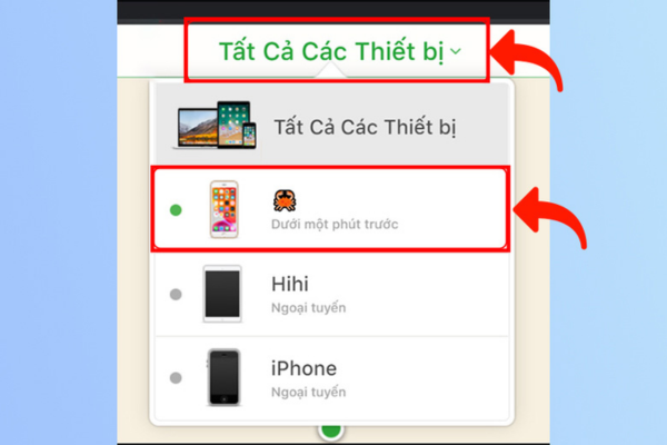 Chọn tên iCloud của chiếc iPhone mà bạn muốn định vị