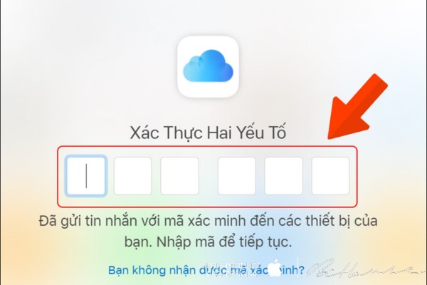 Thực hiện đăng nhập tài khoản icloud