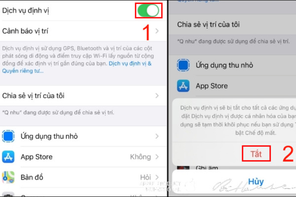 Có thể tắt định vị cho những ứng dụng không dùng đến