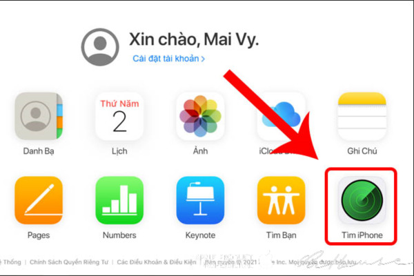 Bật tính năng tìm ở trên Iphone dành cho thiết bị của bạn