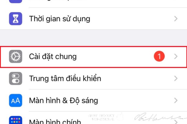 Vào “Cài đặt” và chọn “Cài đặt chung” 