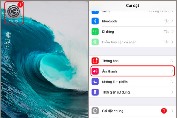 Tìm đến nhạc chuông, bạn vào Cài đặt và chọn mục
