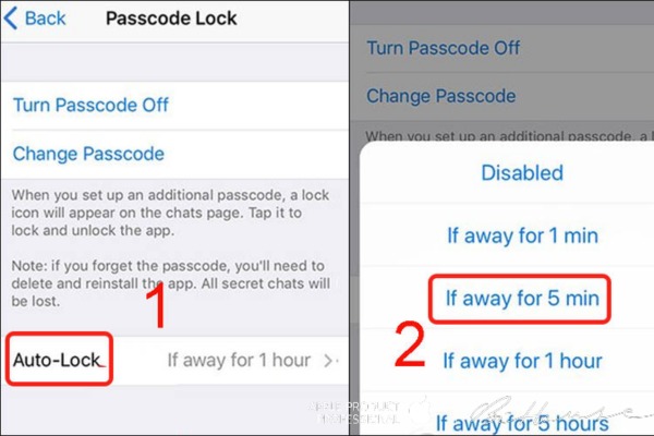 Chọn thời gian khóa ứng dụng