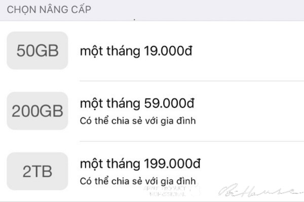 Đa dạng lựa chọn dung lượng